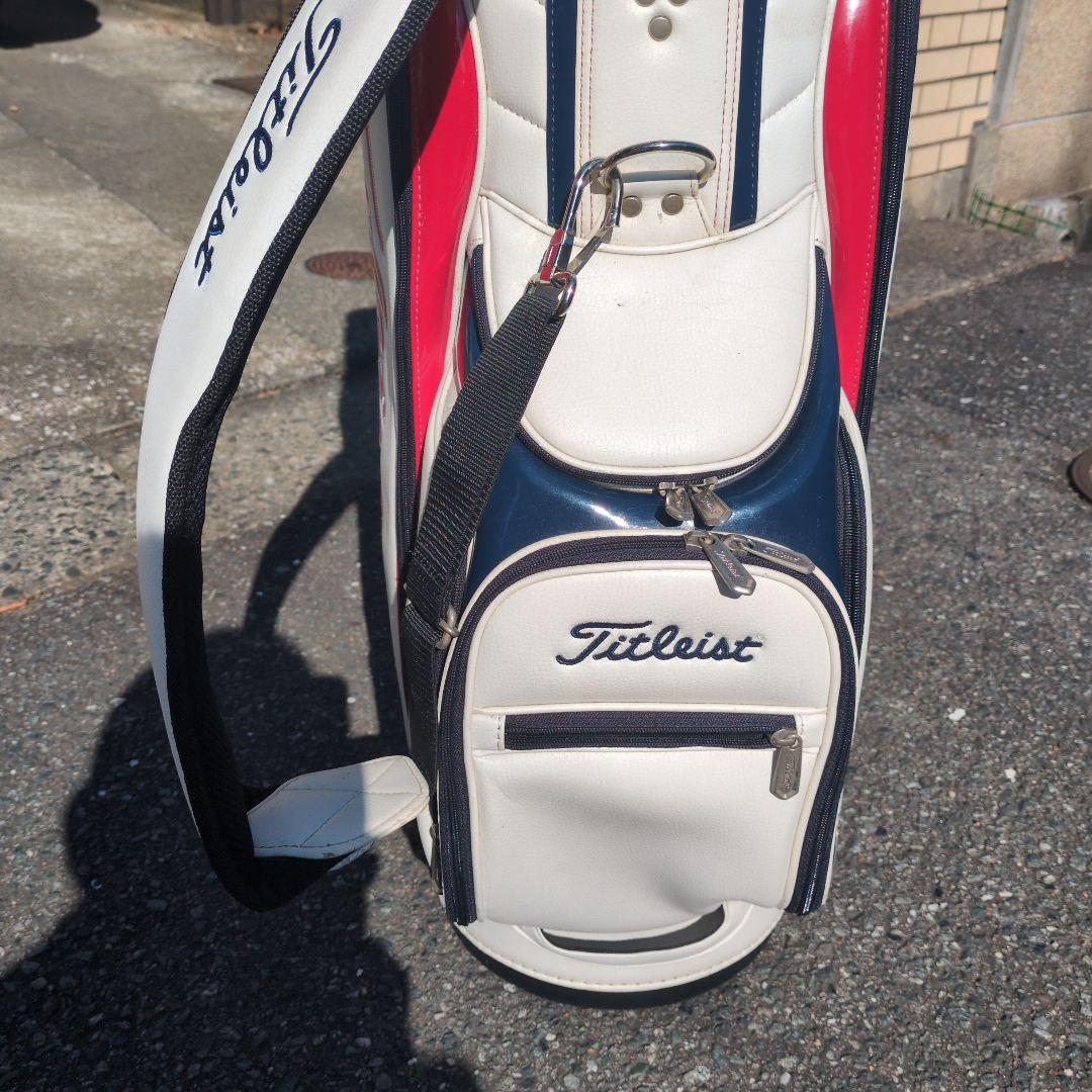 Titleist ゴルフキャディバッグ ホワイト/レッド/ネイビー