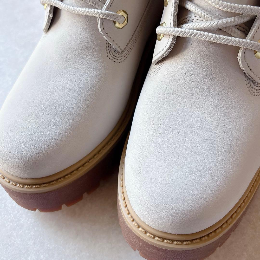 美品★ティンバーランド｜24AW 防水 プラットフォームブーツ 白 24cm