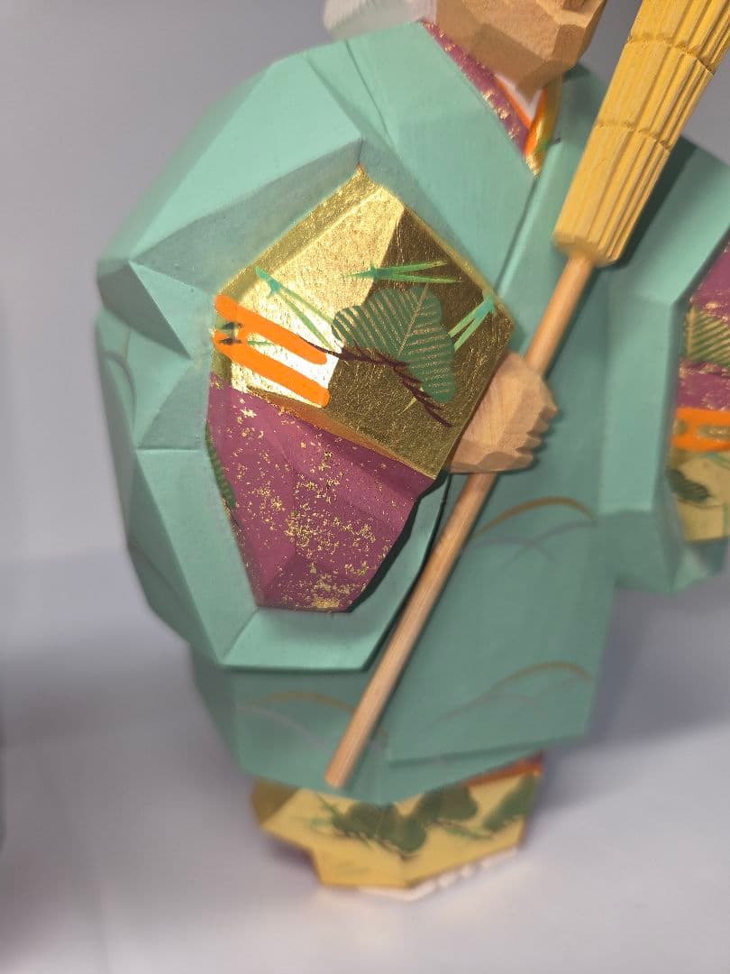 高砂　奈良一刀彫　人形　木工　金箔　松園
