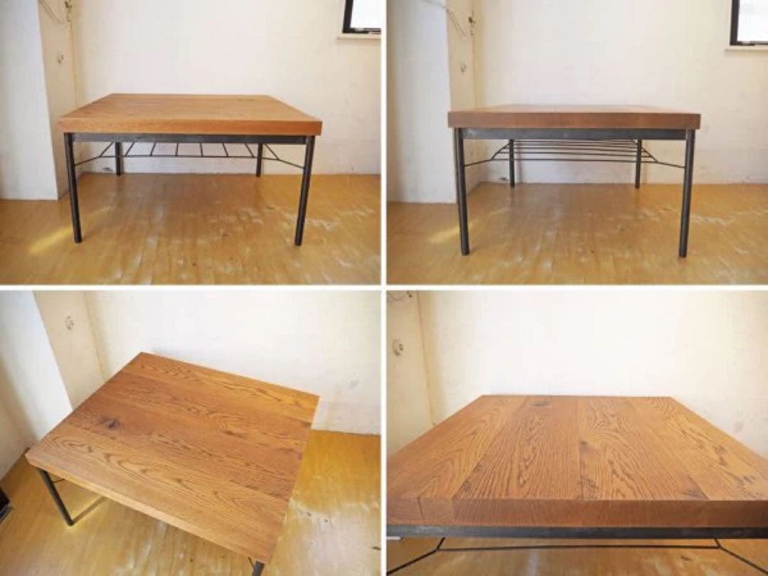 かしわもちはんTRUCKfurnitureオークアイアンレッグローテーブル