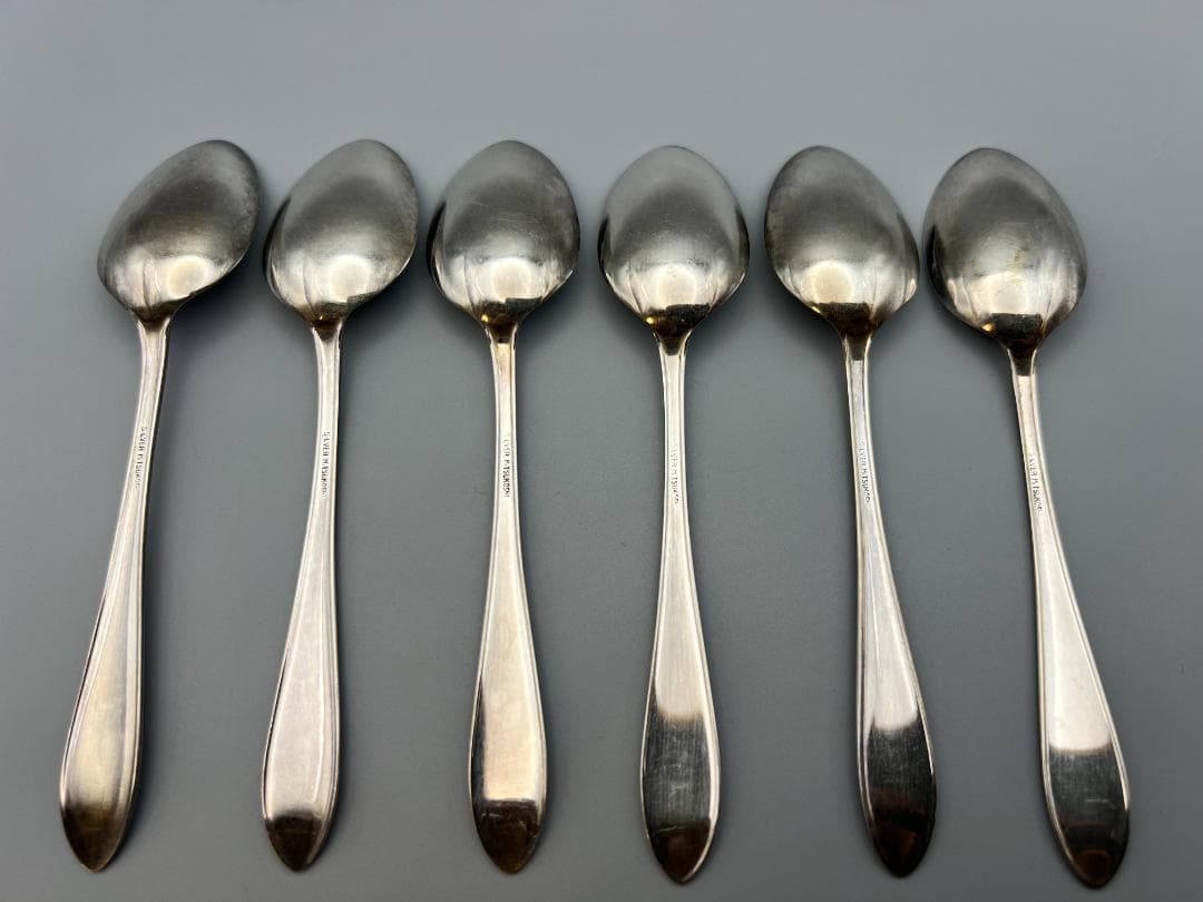 【海】SILVER　MITSUKOSHI刻印　スプーン６点セット　元箱付　86g