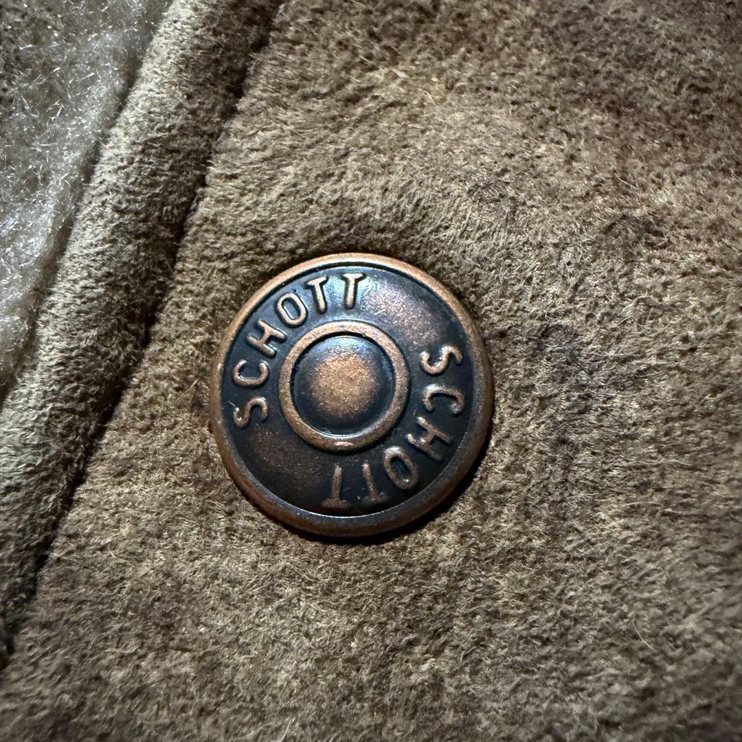 【雰囲気抜群】schott ムートン　羊革　シープスキン　ベスト　ブラウン