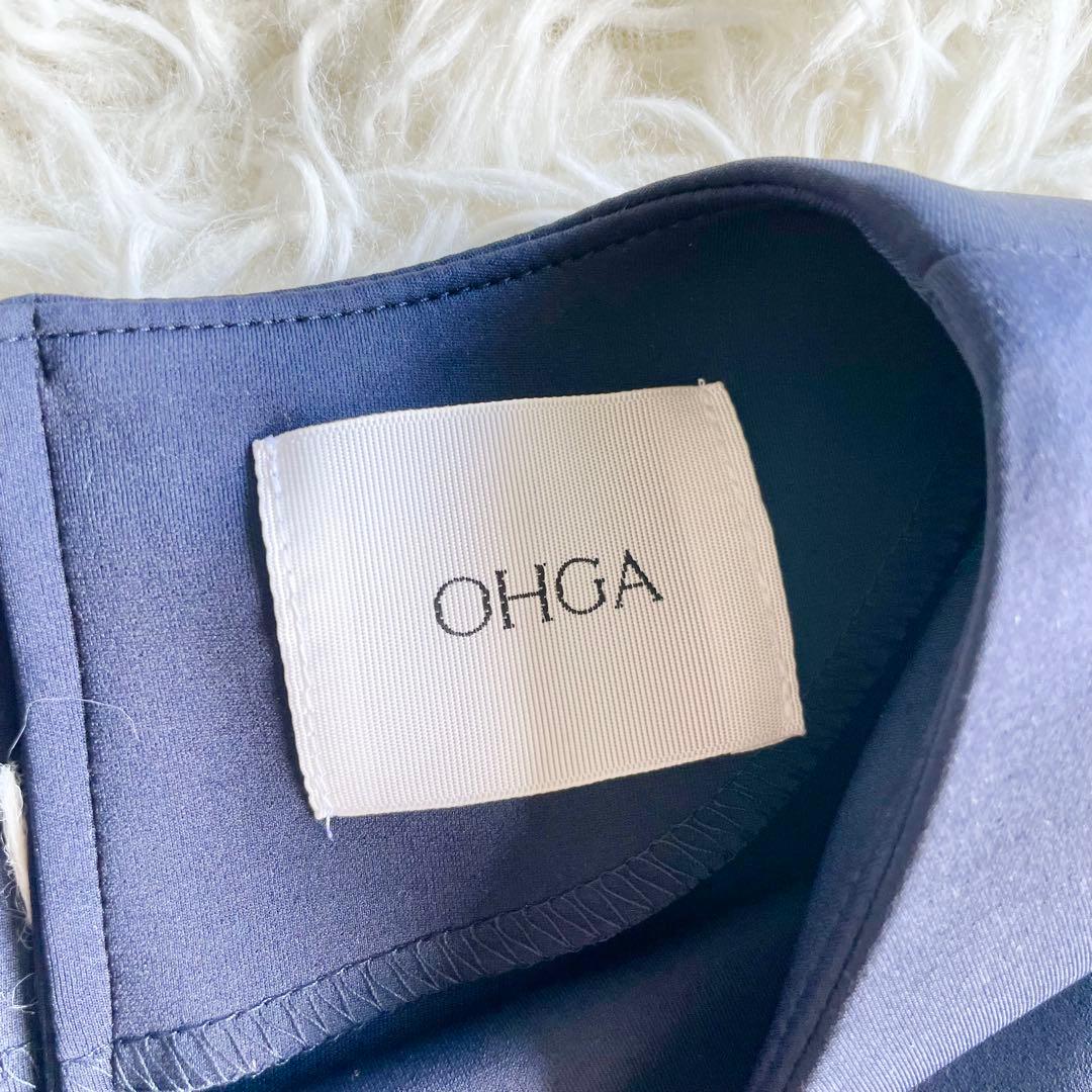 美品✨現行✨OHGA MASHUMALO TOPS ブラウス ティアード　紺