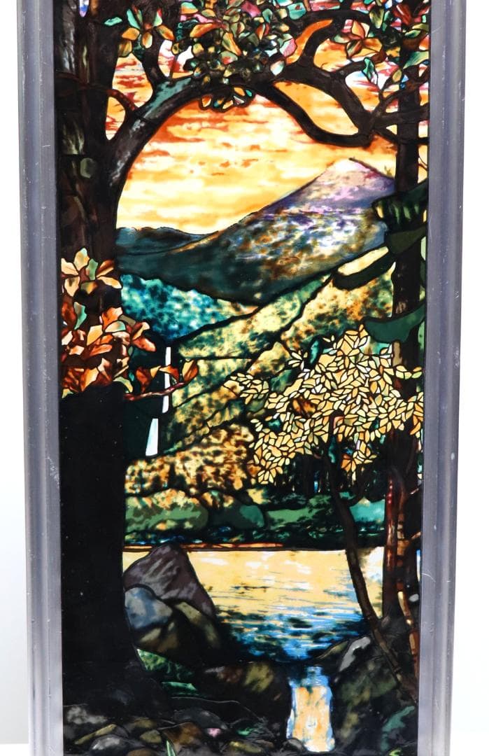 ティファニー ヴィンテージ ステンドグラス 縦長大型 コーニングガラス美術館 秋