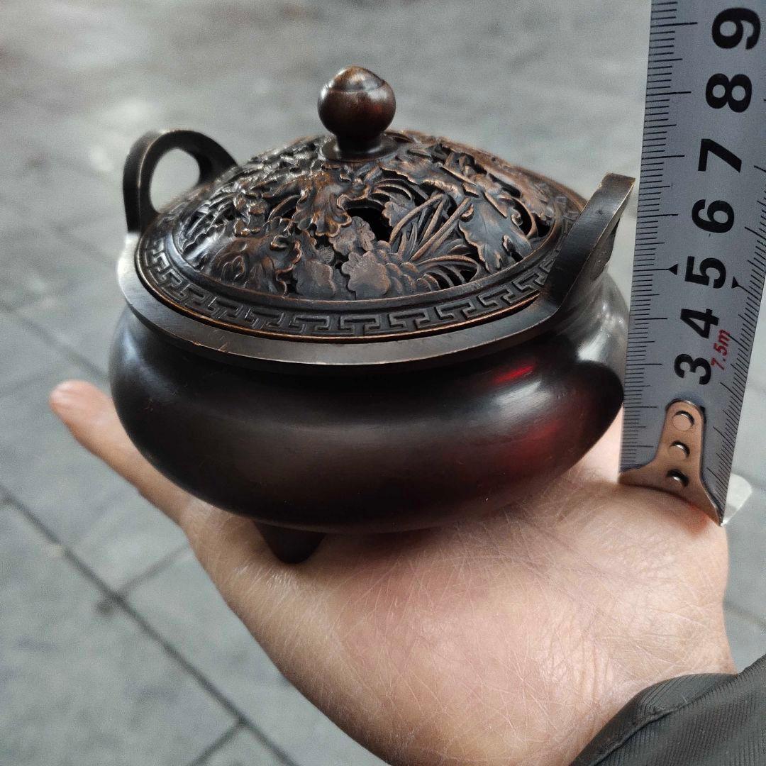 銅製 香炉 宣徳炉 檀香炉 線香炉 挿し香炉 仏具 香道具 工芸品 置物