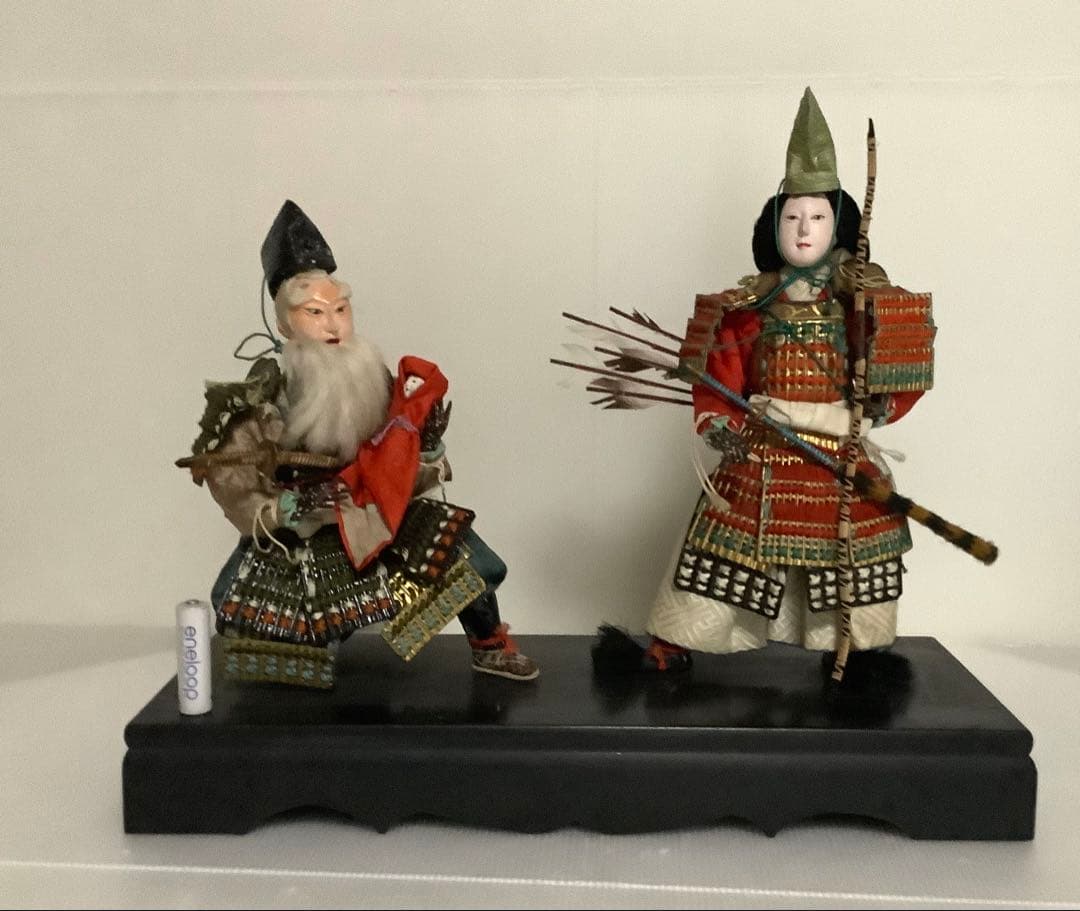 十軒店久月♪戦前の武者人形♪五月人形♪神功皇后と武内宿禰♪共箱入♪手指欠け