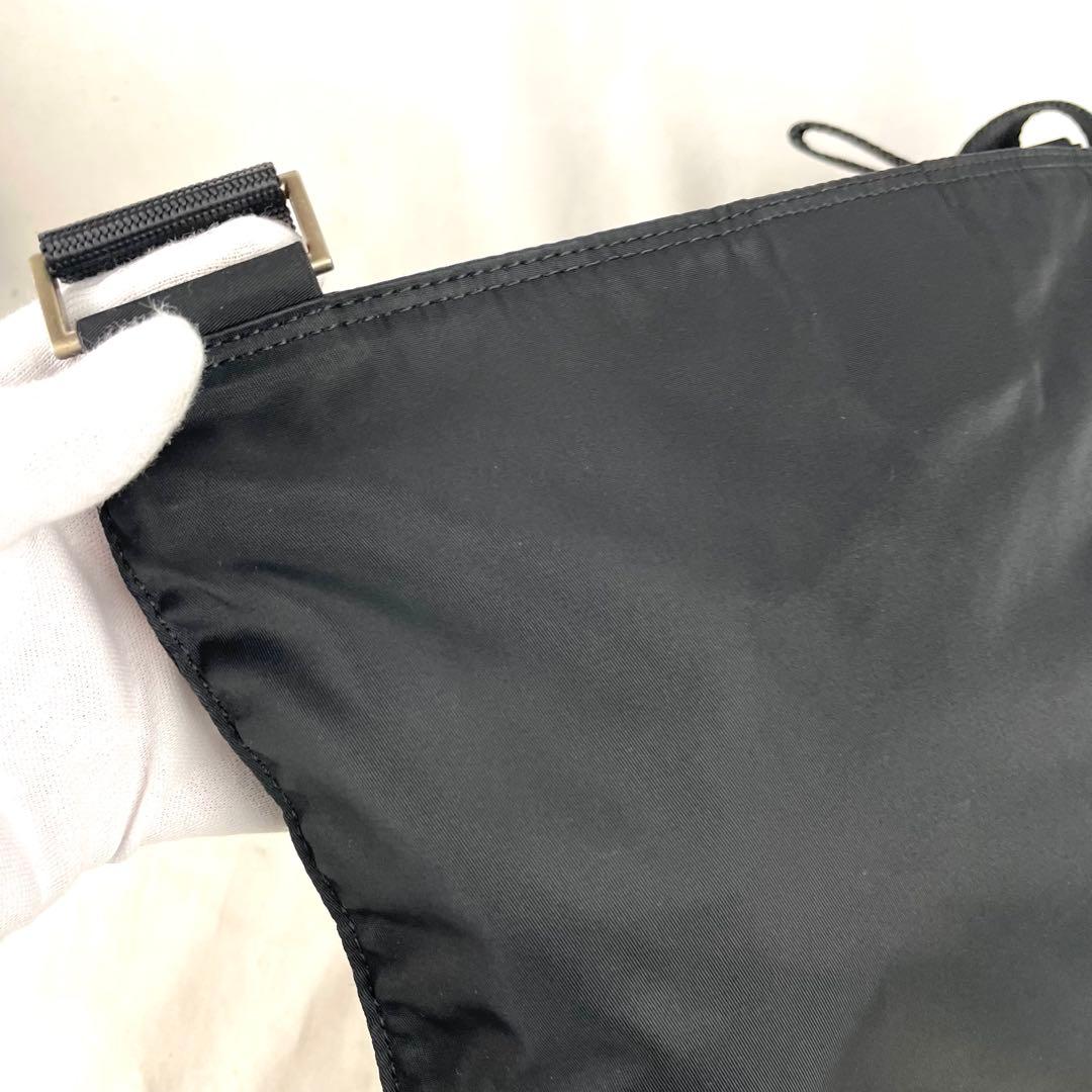 PRADA プラダ ショルダーバッグ ナイロン 三角プレート ロゴ ブラック