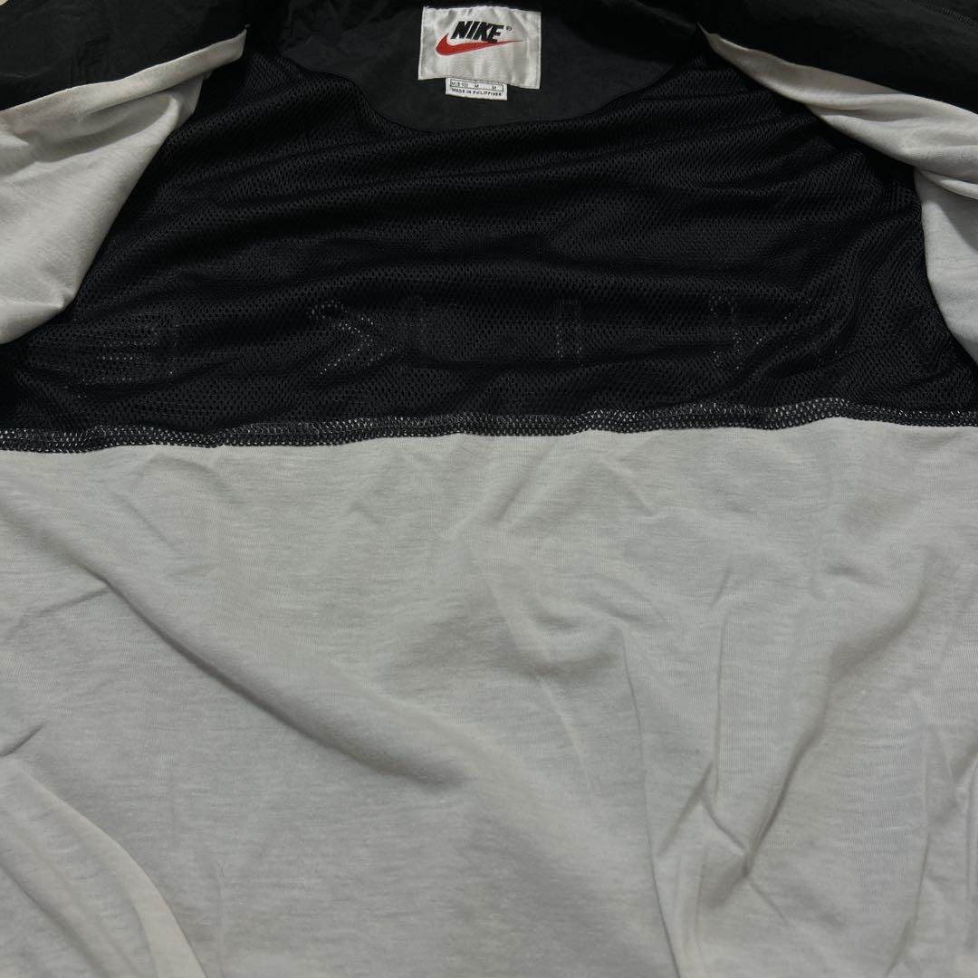90s NIKE ナイキ ナイロンジャケット トラックジャケット 黒 M 銀タグ