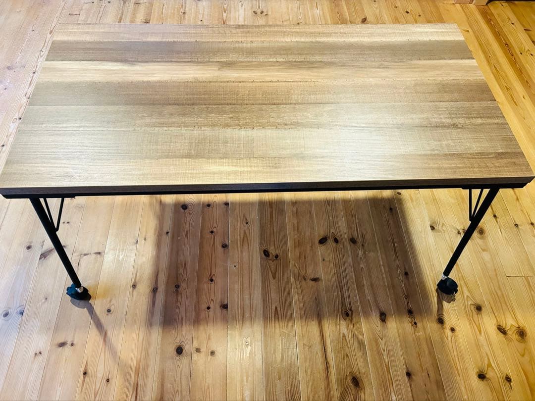 継ぎ脚付き 古材風アイアンこたつテーブル ブルック ハイタイプ120x60cm