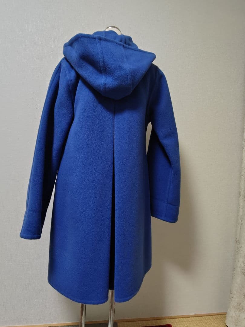 超美品！　フード付き青ロングコート