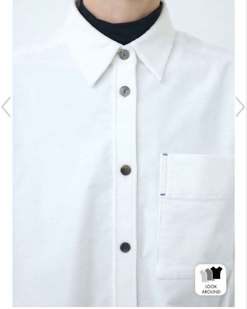 någontstans 24AW egg drape shirt ホワイト