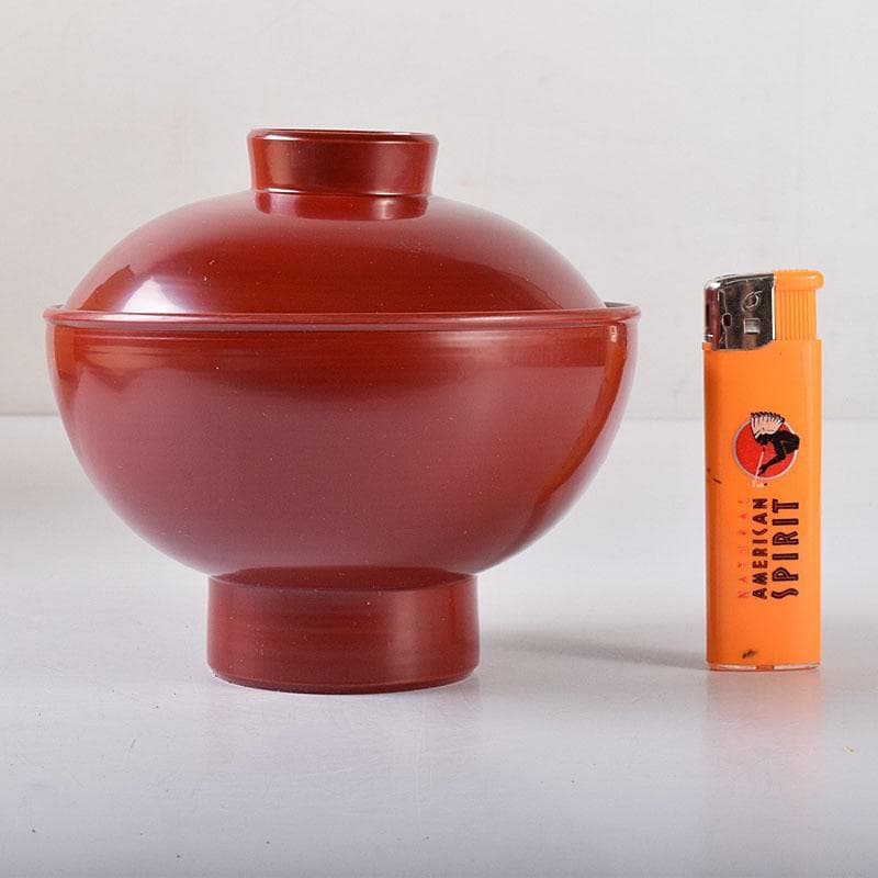 和食器　松谷窯　内染付　陶漆　蓋物　蓋碗　５客　共箱　M　R8058C