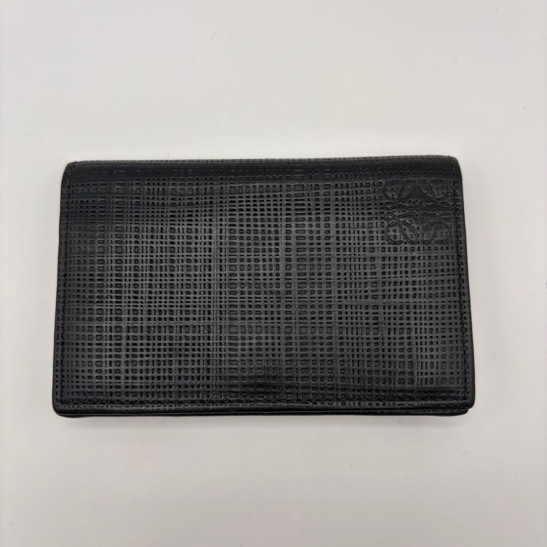 LOEWE カードケース　名刺入れ　ブラック　リネン　アナグラム　名刺ホルダー