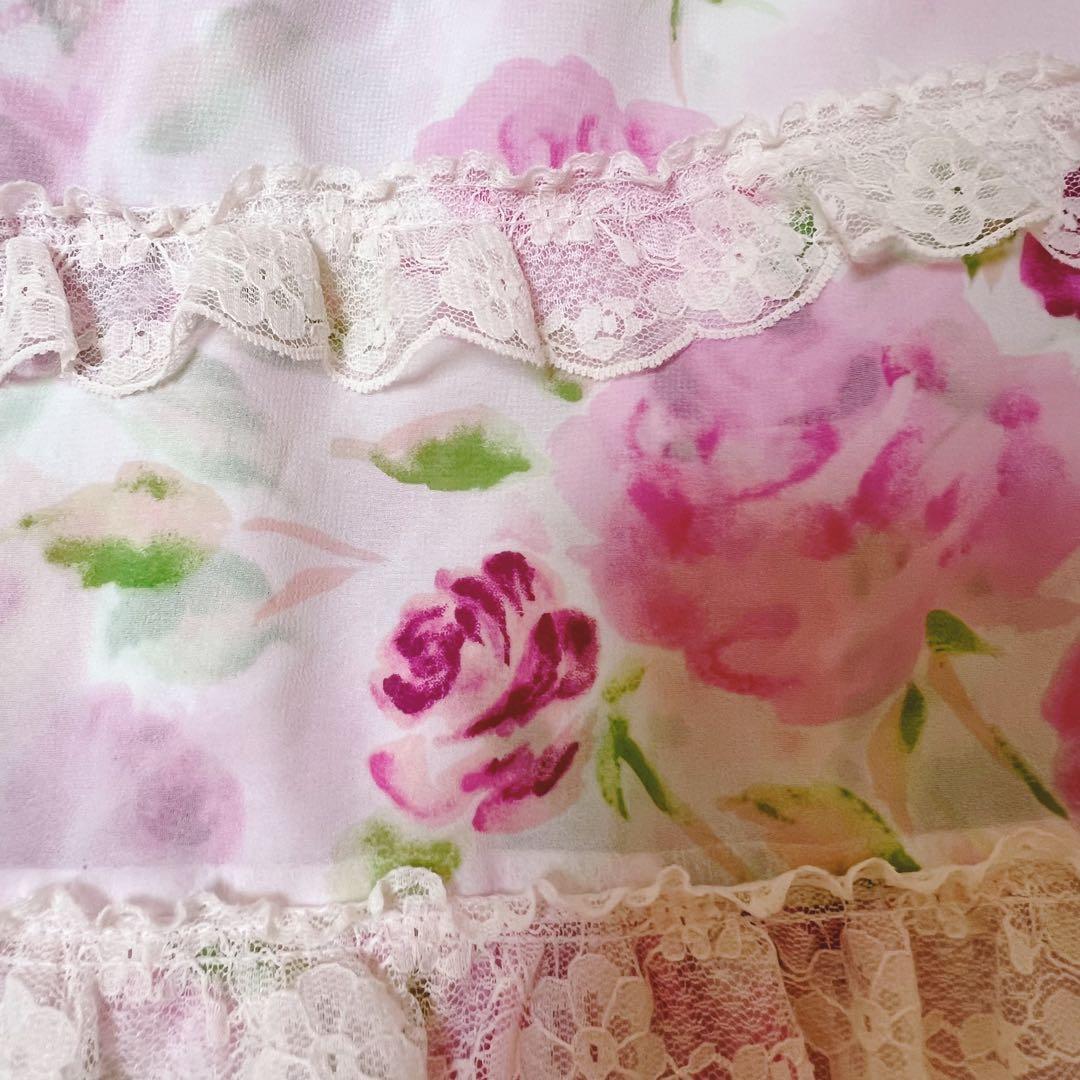 【美品】ジーザスディアマンテ　復活ぼかし薔薇柄　お嫁ワンピース　42