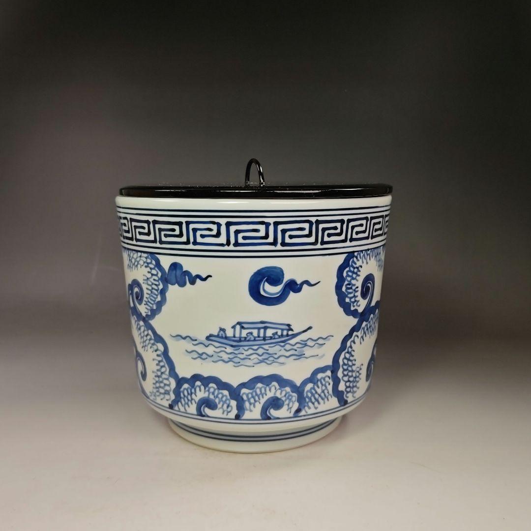 イ517 水指『平安　富田静山造』『染付　雲堂水指　共箱』茶道具