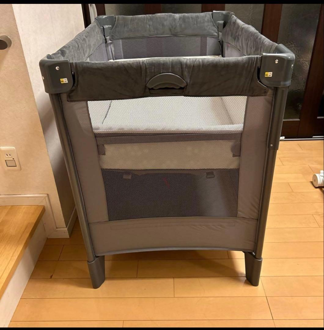 Aprica ココネルエアー プラス AB グレー 折畳み ベビーベッド