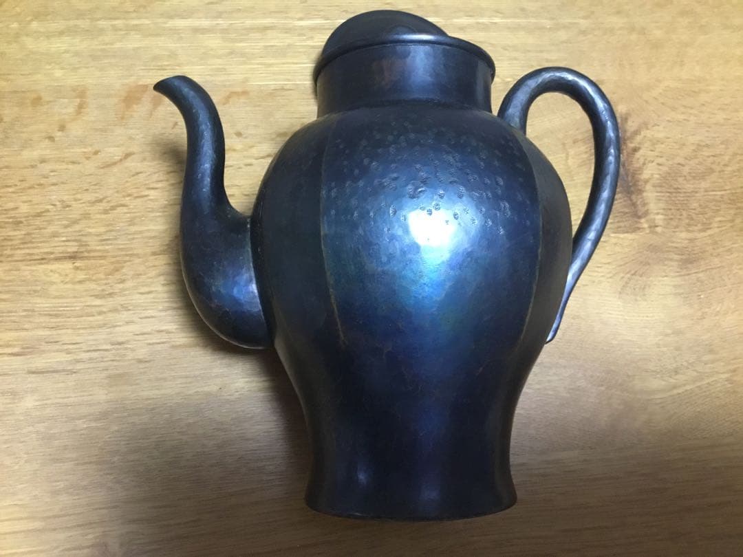 玉川堂　墨黒コーヒーポット水柱やかん美品