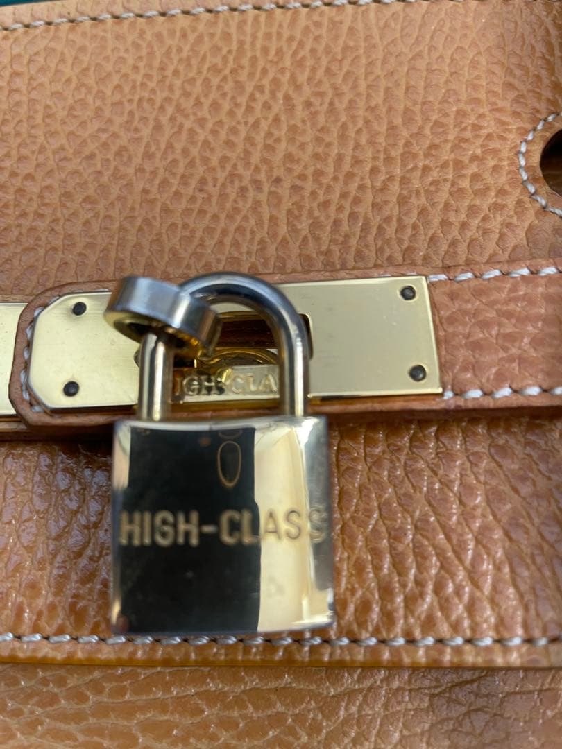 HIGH-CLASS ブラウンレザー ハンドバッグ