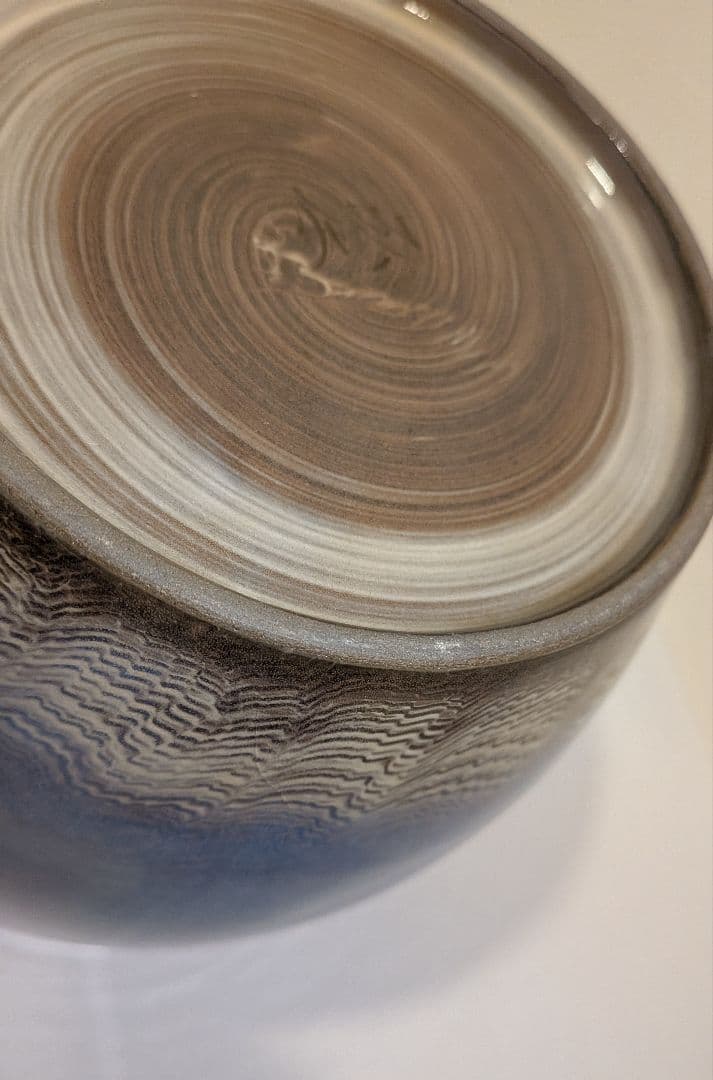 十三代『横石臥牛』刷毛目湖文水指　茶道具　現川焼　臥牛窯　共箱　長崎