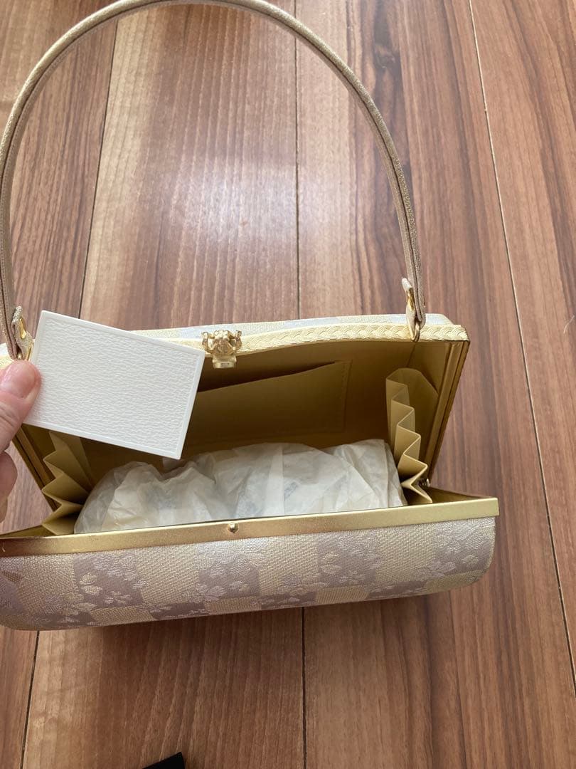 【超美品】【早い者勝ち】和装用バッグと草履セット アイボリー