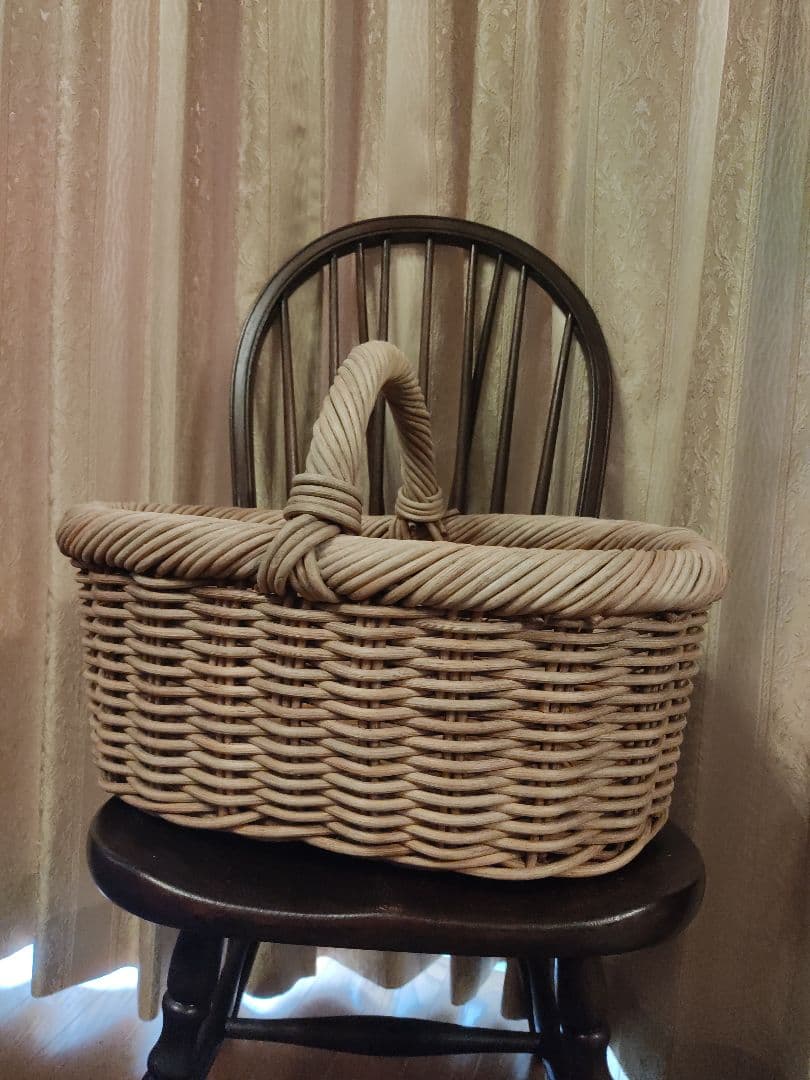 アンティーク　バスケット　キャンプ　籐　ラタン北欧　北欧雑貨　　竹