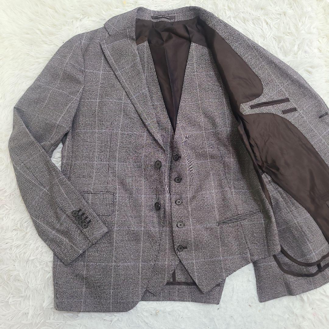 タリアトーレ　グレンチェック　テーラードジャケット　ジレ　2点セット　52