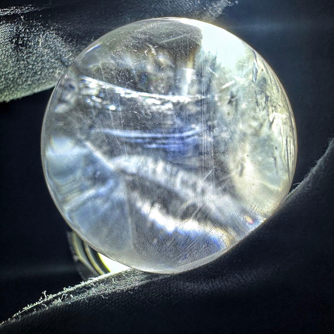 高透明度❗️レインボー☆ヒマラヤ ブルーエンジェルラダークォーツ丸玉A1303