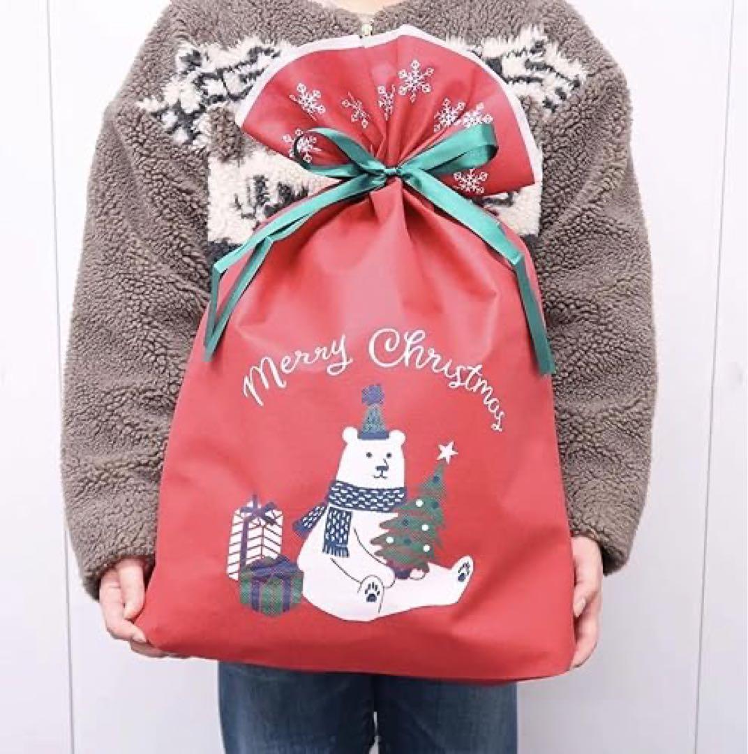 【新品未開封】インディゴ クリスマス ラッピング袋 グリーティングバッグ　×3枚