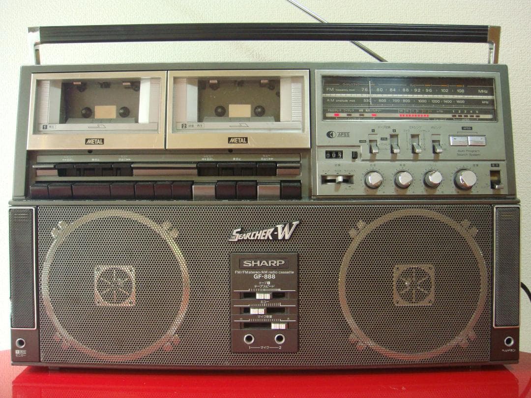 SHARP　＊昭和の音質重視ラジカセ　ザ・サーチャーW　GF８８８＊【訳アリ品】