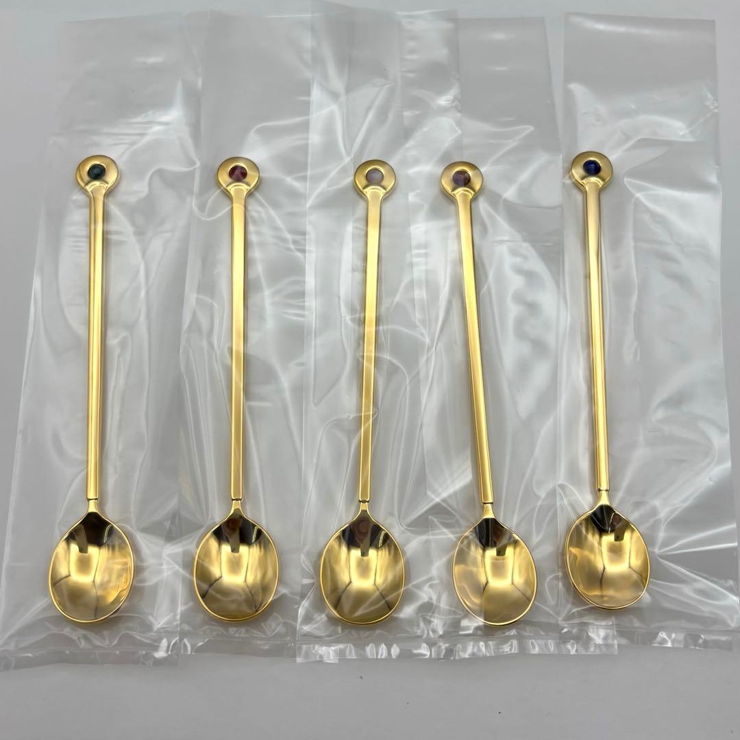 MIKIMOTO ミキモト 半貴石カトラリー スプーン 5本セット