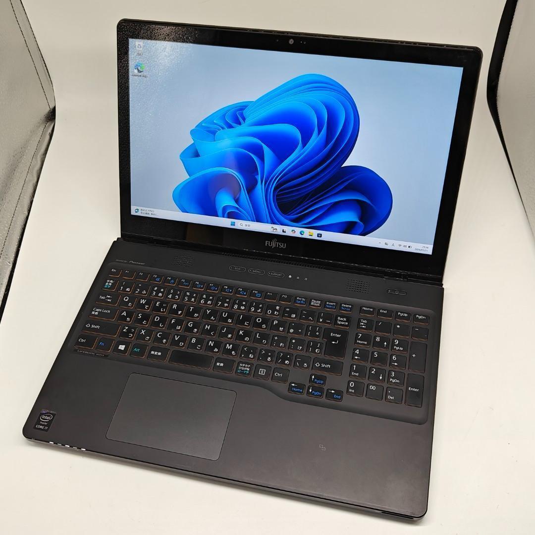 【富士通】AH77 高速i7 SSD512GB 16GB ブラック ノートPC