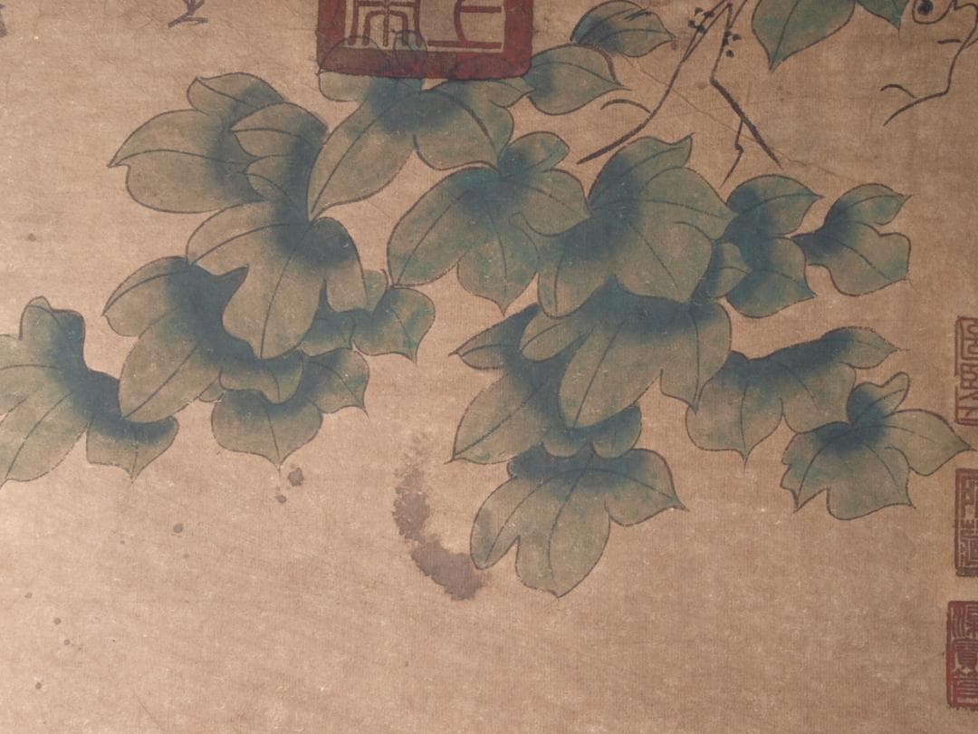 【骨董掛け軸】遊春図 中国张萱　 唐時代 肉筆保證 掛け軸AK688A12-2