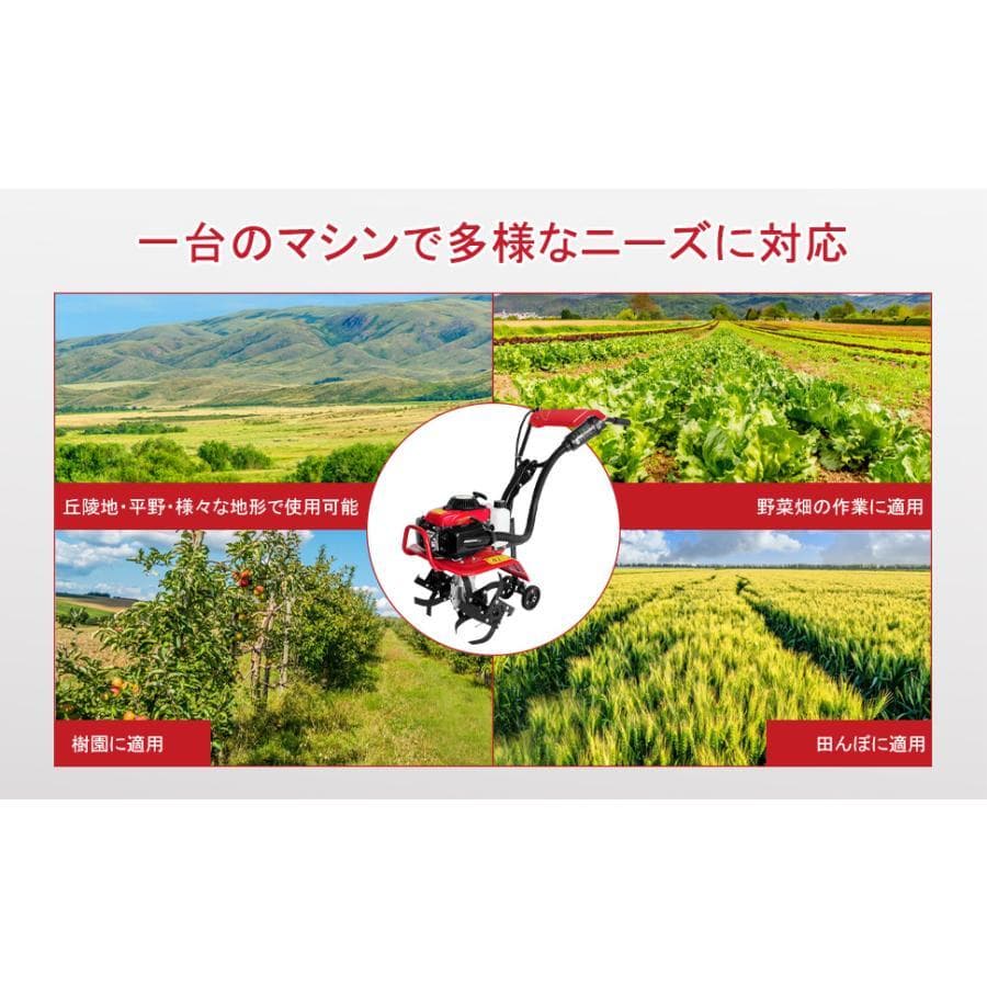 エンジン式耕運機 手押し耕うん機 排気量55cc耕幅38cm 耕深10-25cm