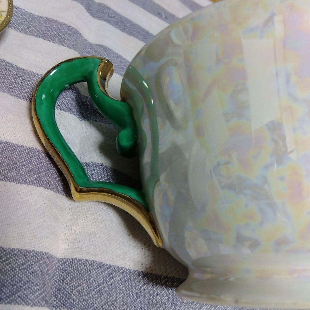 オールドノリタケ　アールデコ　フィギュリン　ローズ　ラスター　ポット　金彩　RC