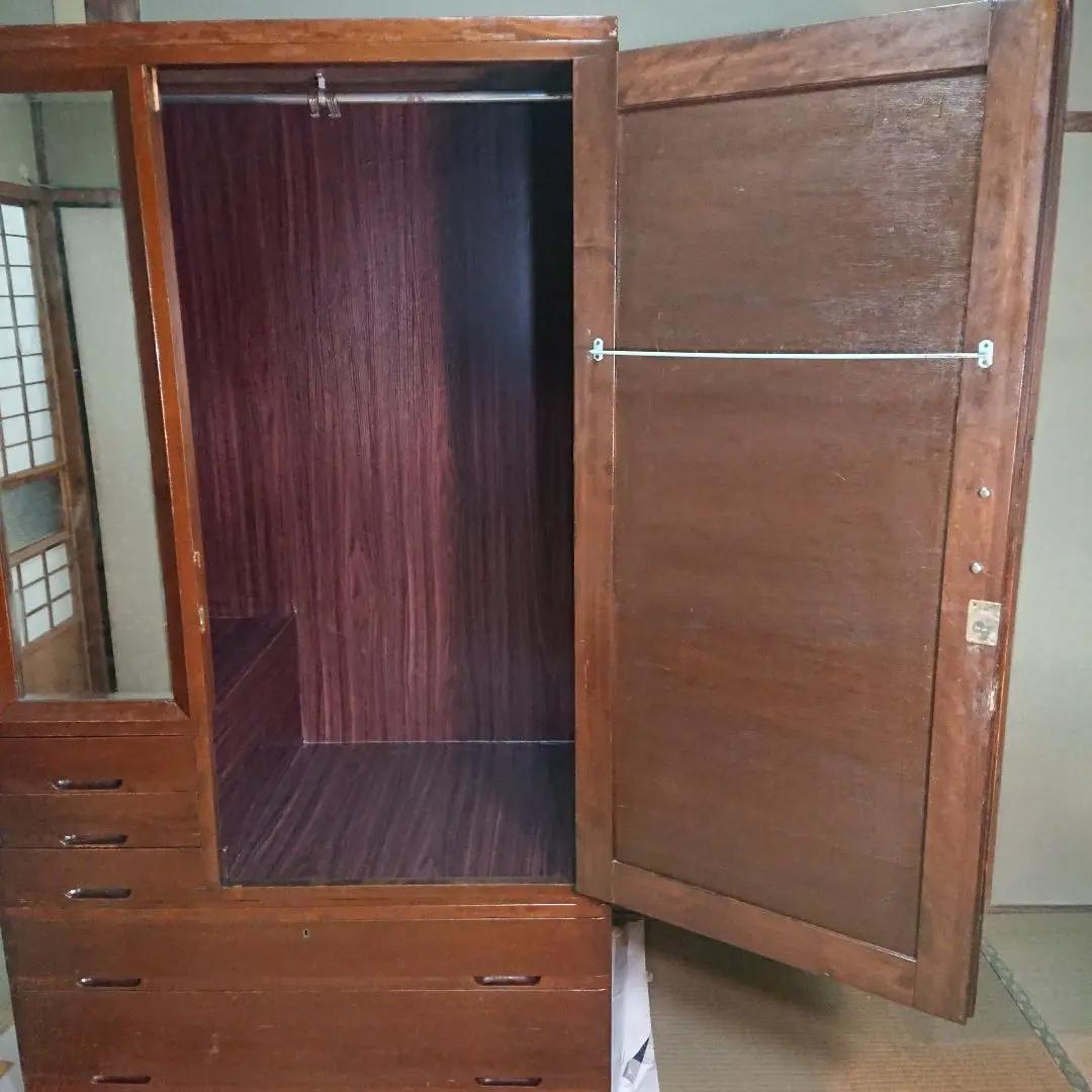 洋服タンス ワードローブ 古家具　天然木箪笥