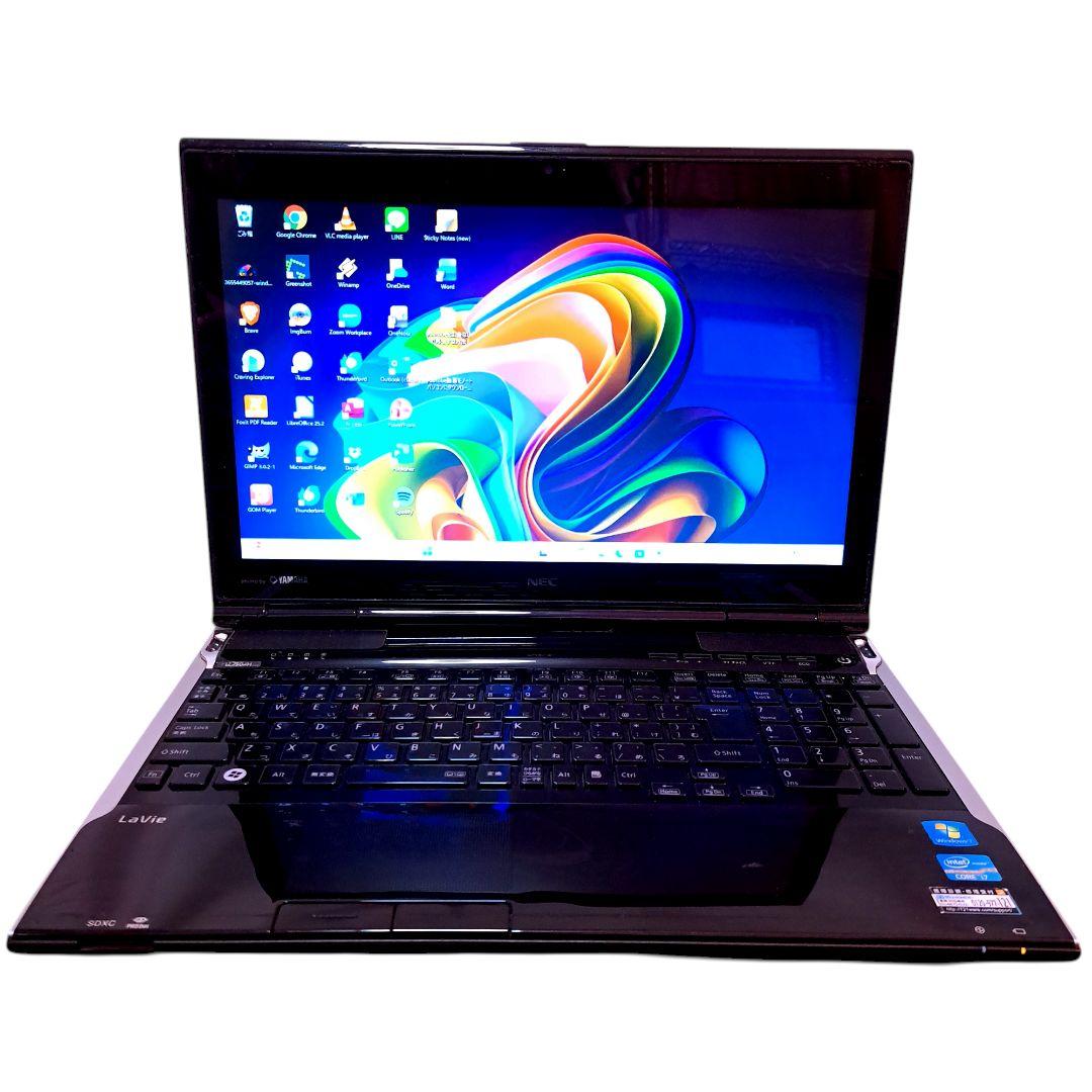 ノートPC ブラック Windows11 オフィス付き i7 16GB SSD