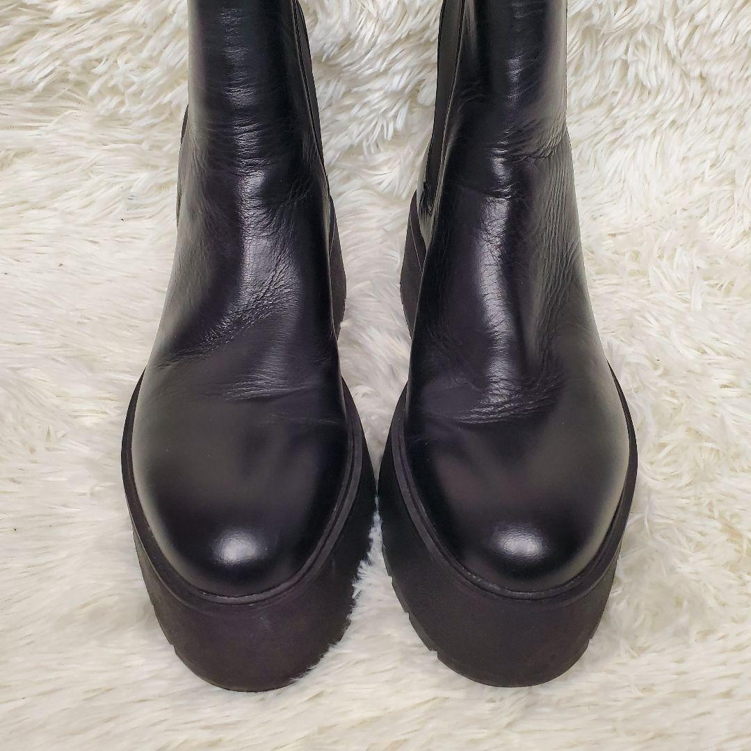 【美品】ZARA サイドゴアブーツ 厚底 レディース 黒 25cm