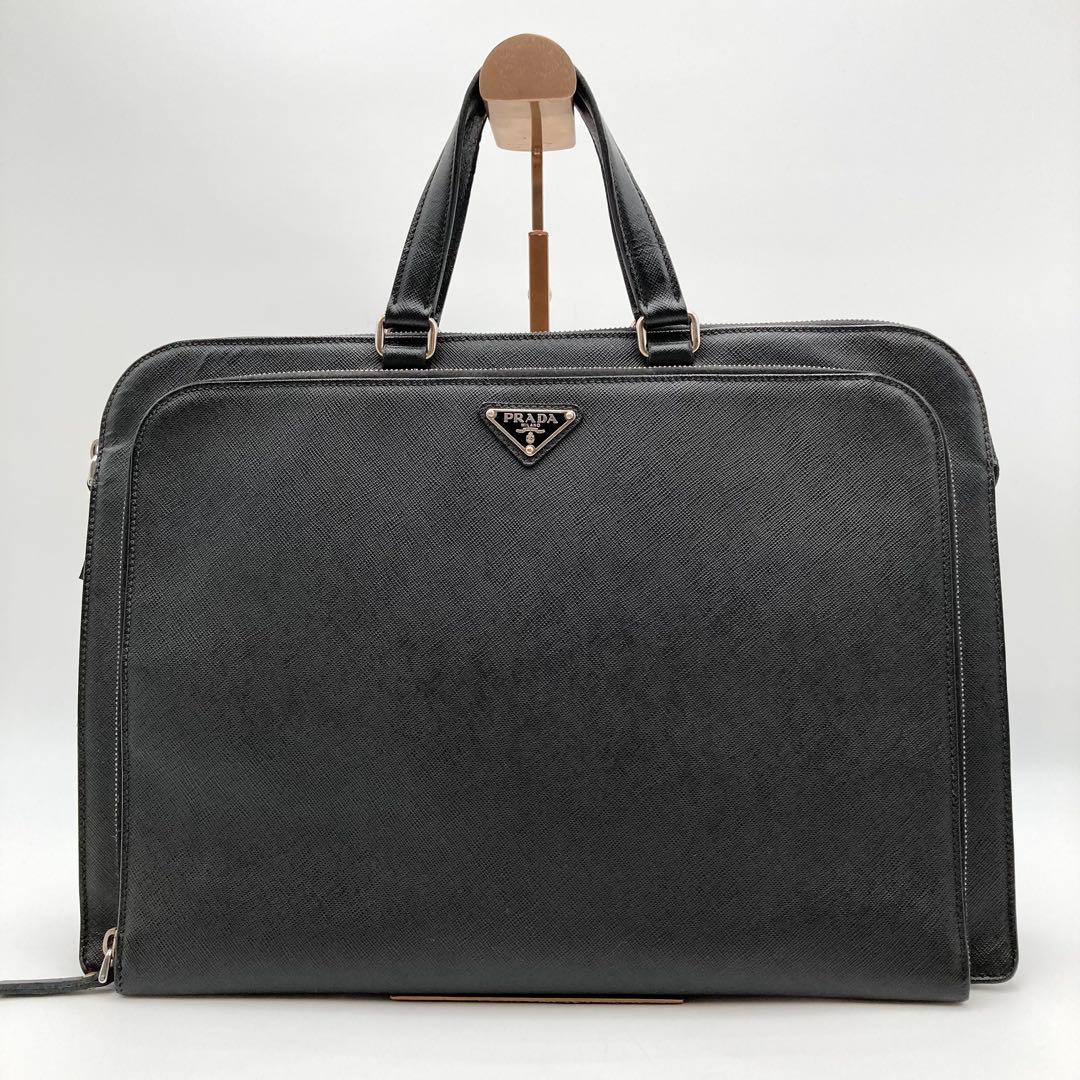 m✨PRADA VR0023 ビジネスバッグ サフィアーノレザー 三角ロゴ