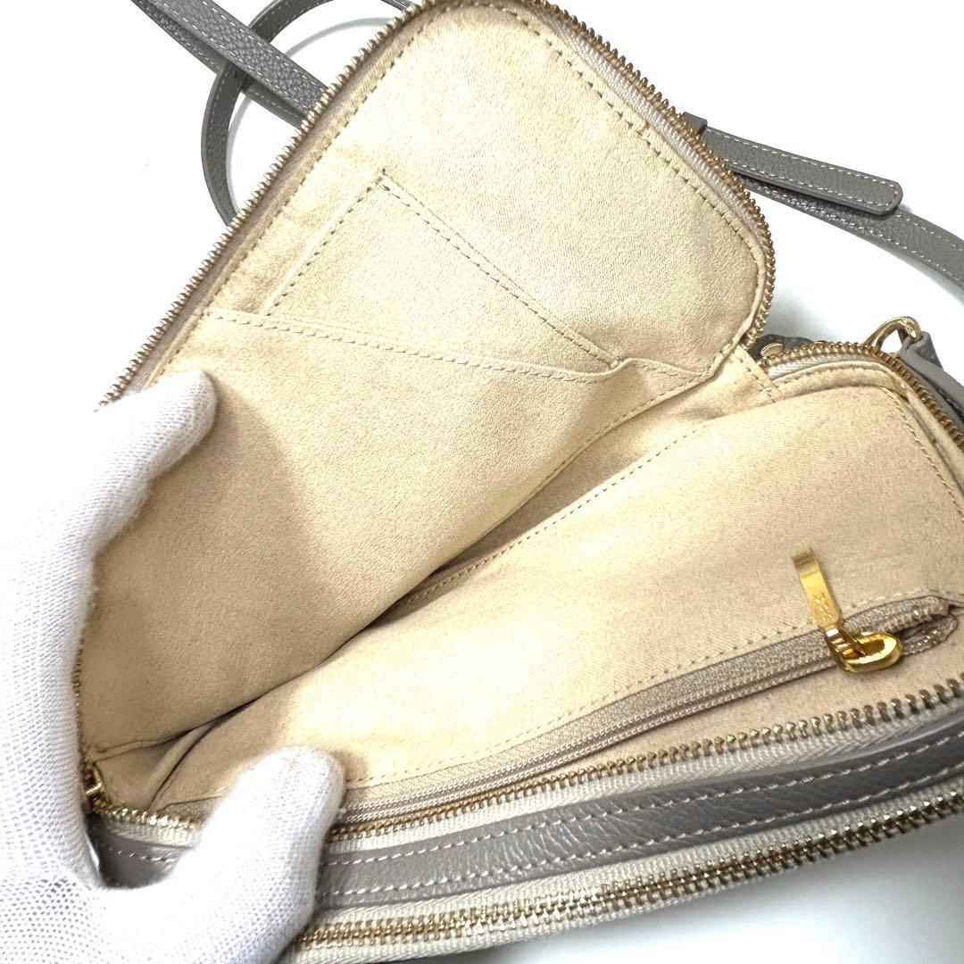 【極美品】ATAO アタオ 市松柄 レザー 2way ショルダーウォレット