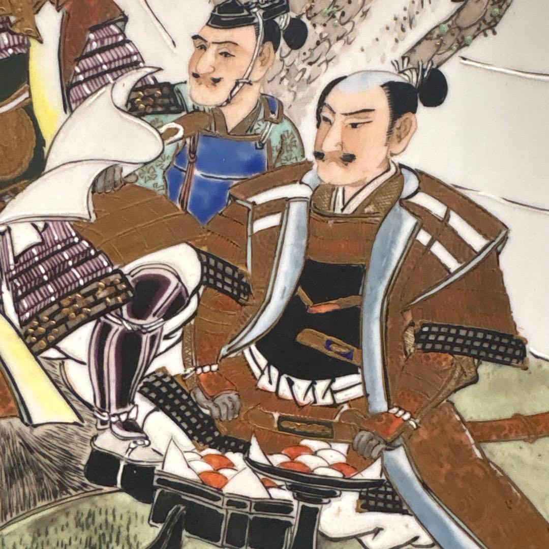 明治時代頃◎九谷焼　武者絵　大皿