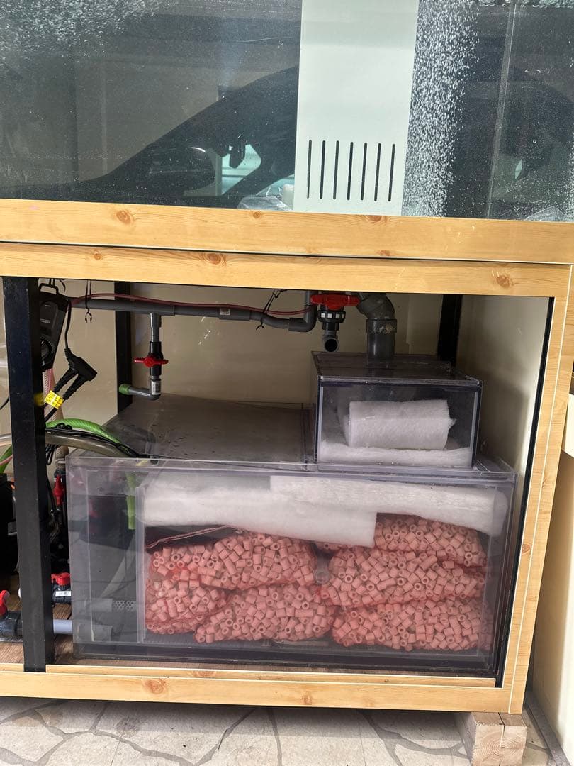 [引き取り限定] 大型水槽 木製キャビネット セット