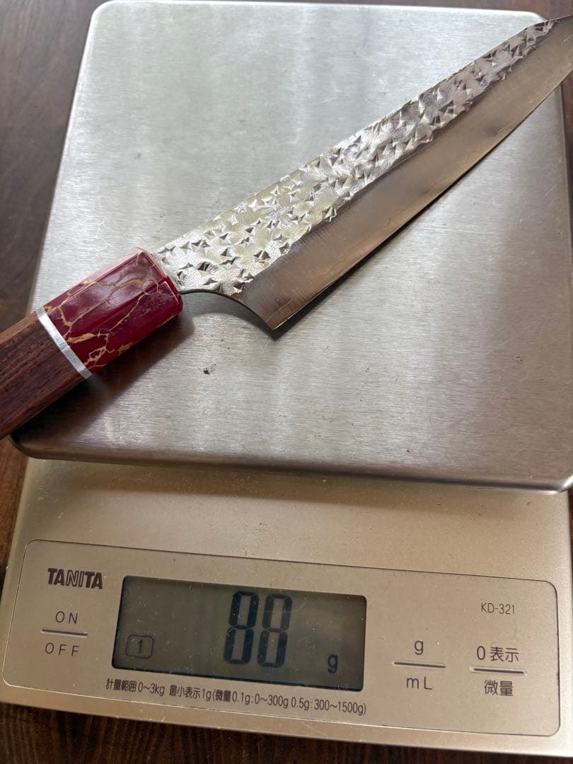 黒崎優　閃光　鋭　切付　ペティナイフ 150mm レッドターコイズ
