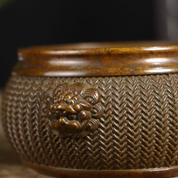 銅器 蘇工 竹編香薫炉 銅香炉 茶道香薫炉 香道具 装飾品 工芸品 置物